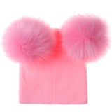 Mikkie Fur Hat Children's Two Ball Knit Hat