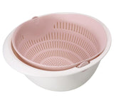 Double-Dish Sink Drain Basket Kitchen Panning Wash Fruit Basket