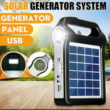 Portable Solar Power Station,6V 2W Solar Generator Panel Power Bank with Fm Radio,Led Flashlight,4 Charging Cables for Outlet Camping Emergency / Hiking / Outdoor