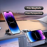 MagSafe Magnetic Car Phone Mount and Foldable Alloy Stand for iPhone 15 Pro Max, 14, 13, 12, and All Smartphones