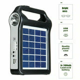 Portable Solar Power Station,6V 2W Solar Generator Panel Power Bank with Fm Radio,Led Flashlight,4 Charging Cables for Outlet Camping Emergency / Hiking / Outdoor