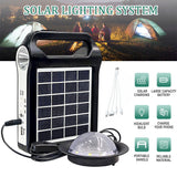 Portable Solar Power Station,6V 2W Solar Generator Panel Power Bank with Fm Radio,Led Flashlight,4 Charging Cables for Outlet Camping Emergency / Hiking / Outdoor